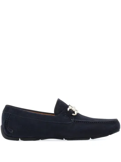 Ferragamo Man Loafers Navy Size 7.5 Calfskin In Blue