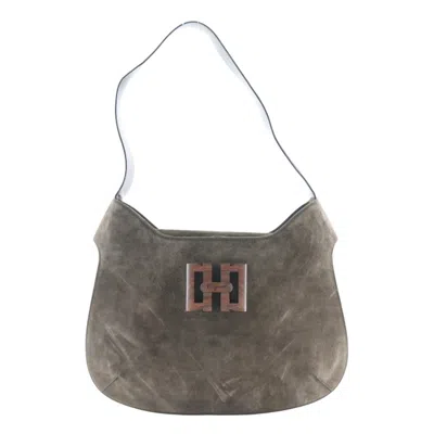 Pre-owned Ferragamo Gancini Suede Shoulder Bag () In Brown