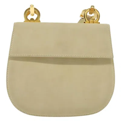 Pre-owned Ferragamo Gancini Suede Shoulder Bag () In Sand