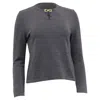 Ferragamo Gancini Sweater In Grey Wool In Gray