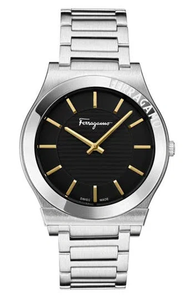 Ferragamo Gancini Swiss Quartz Bracelet Watch, 42mm In Silver