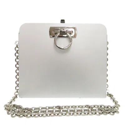 Pre-owned Ferragamo Gancini Synthetic Shoulder Bag () In Silver