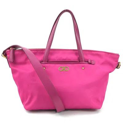 Pre-owned Ferragamo Gancini Synthetic Tote Bag () In Pink