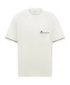 Ferragamo Gancini Crew Neck T Shirt Pocket Trim In White
