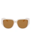 Ferragamo Gancini Tea Cup 58mm Oval Sunglasses In Ivory