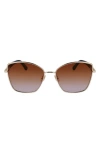 Ferragamo Embellished Gancini Metal Cat-eye Sunglasses In Gold