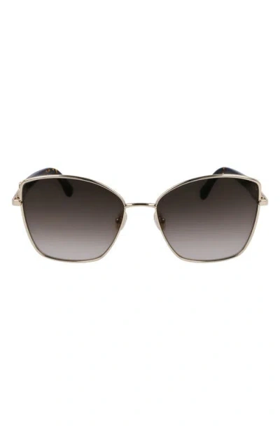 Ferragamo Embellished Gancini Metal Cat-eye Sunglasses In Gold