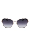 Ferragamo Gancini Tea Cup 60mm Gradient Butterfly Sunglasses In Rose Gold/ Grey Grdnt