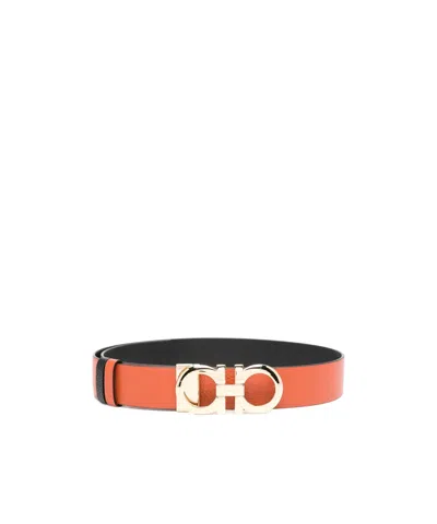 FERRAGAMO GANCINI TEXTURED BELT