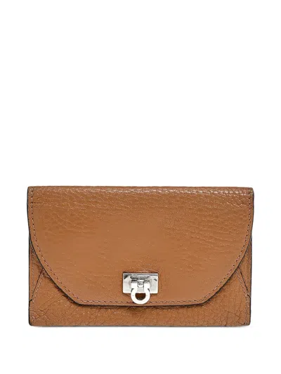 Pre-owned Ferragamo Gancini Textured-leather Cardholder