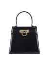 Ferragamo Gancini Top Handle Bag In Black  