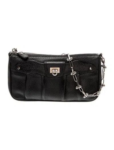 Pre-owned Ferragamo Gancini Top Handle Bag In Black