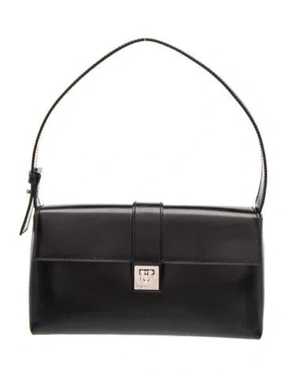 Pre-owned Ferragamo Gancini Top Handle Bag In Black