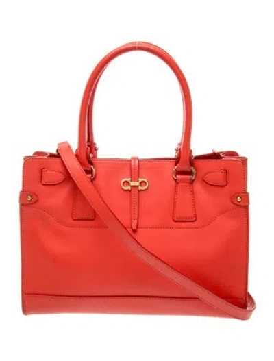 Pre-owned Ferragamo Gancini Top Handle Bag In Pink