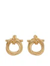 Ferragamo Gancini Twisted Hoop Earrings In Metallic