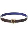 Ferragamo Gancini Torchon Reversible & Adjustable Leather Belt In Green