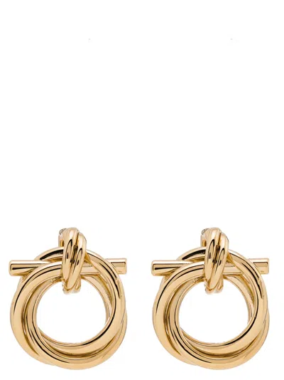 Ferragamo 'gancini Torchon (s)' Earrings In Transparent