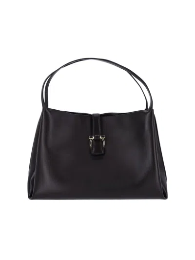 Ferragamo "gancini" Tote Bag In Brown