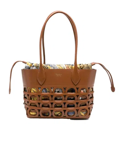 Ferragamo Gancini Tote Bag In Brown