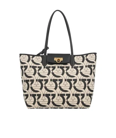 Ferragamo Gancini Tote Bag In Nude