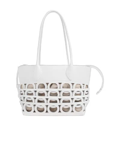 Ferragamo Gancini Tote Bag (s) In White