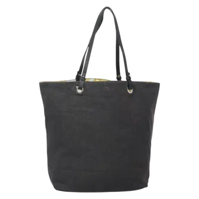 Pre-owned Ferragamo Gancini Tote Canvas Canvas Tote Bag Bag () In Black