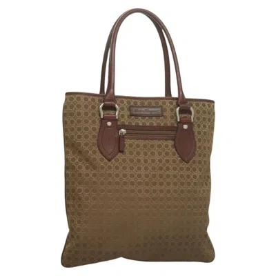 Pre-owned Ferragamo Gancini Tote Gancini Canvas Canvas Tote Bag Bag () In Brown