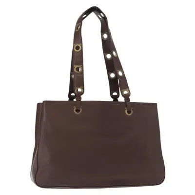 Pre-owned Ferragamo Gancini Tote Leather Leather Tote Bag Bag () In Brown