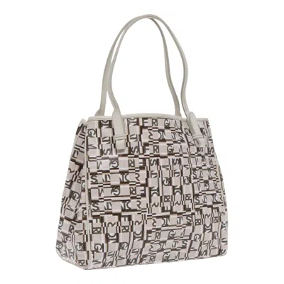 Pre-owned Ferragamo Gancini Tote Leather Leather Tote Bag Bag () In White