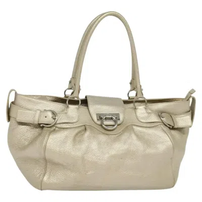 Pre-owned Ferragamo Gancini Tote Leather Leather Tote Bag Bag () In Multi