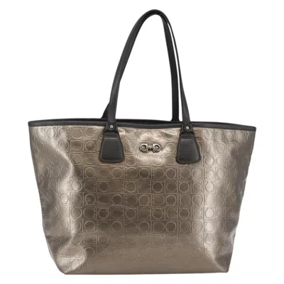 Pre-owned Ferragamo Gancini Tote Patent Leather Patent_leather Tote Bag Bag () In Gold