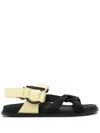 Ferragamo Gancini Touch-strap Sandals In Yellow