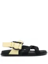Ferragamo Gancini Touch-strap Sandals In Black