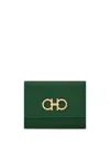 Ferragamo Gancini Tri-fold Wallet In Green