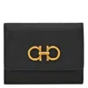 Ferragamo Black Leather Wallet In Black