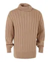 Ferragamo Gancini Turtleneck Sweater In Brown