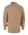 Ferragamo Gancini Turtleneck Sweater In Brown