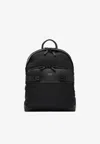 Ferragamo Durable Black Backpack With Leather Accents In Black