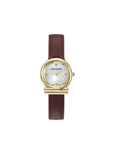 Ferragamo Gancini Twisted 28mm Watch In Brown