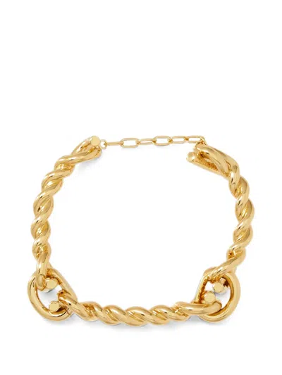 Ferragamo Gancini Twisted Bracelet (l) In Gold