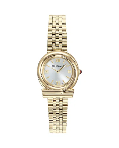 Ferragamo Gancini Twisted Bracelet Watch, 28mm In Gold