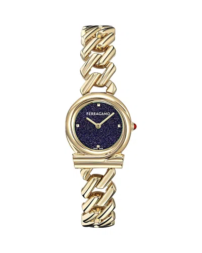 Ferragamo Gancini Twisted Chain Bracelet Watch, 28mm In Gold
