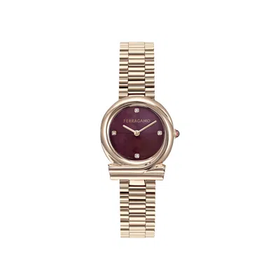 Pre-owned Ferragamo Gancini Twisted Diamond Watch 'rose Gold' | Women's Size Onesize