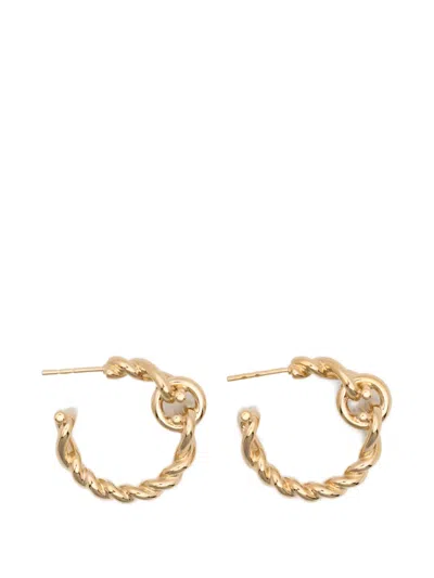 Ferragamo Gancini Twisted Hoop Earrings In Gray