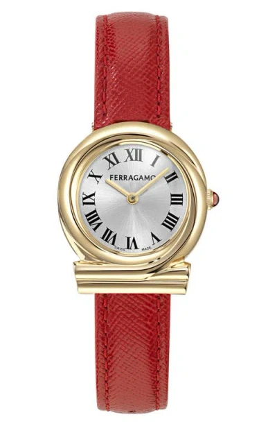 Ferragamo Ronda Gancini 28mm In Ip Yellow Gold