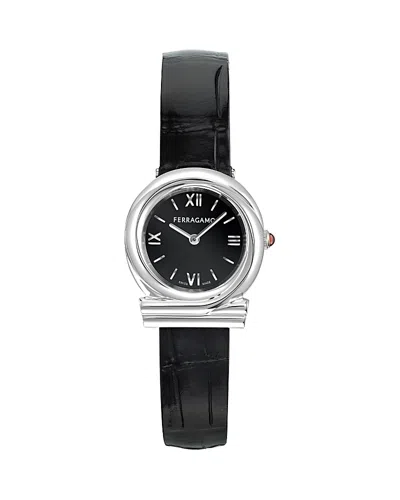 Ferragamo Gancini Twisted Leather Watch, 28mm In Multi