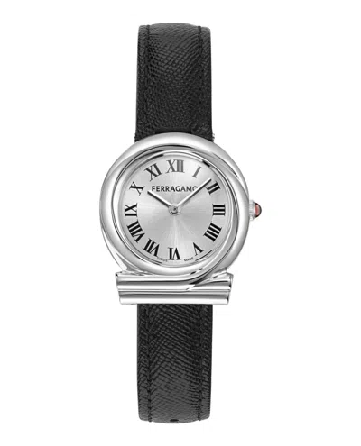 Ferragamo Gancini Twisted Leather Watch In Multi