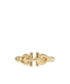 Ferragamo Torchon Gancini Ring In Brown