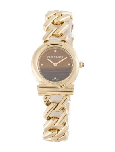 Pre-owned Ferragamo Gancini Twisted Watch, 28mm In Multi