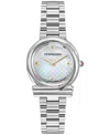 Ferragamo Gancini Twisted Women's Stainless Steel Case Pink Mother Of Pearl Bracelet Watch 32mm In Silver
